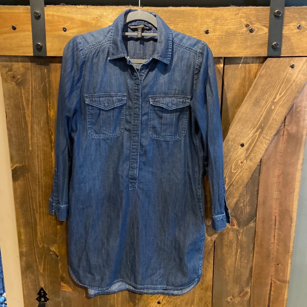 White House Black Market Denim Shirt Dress